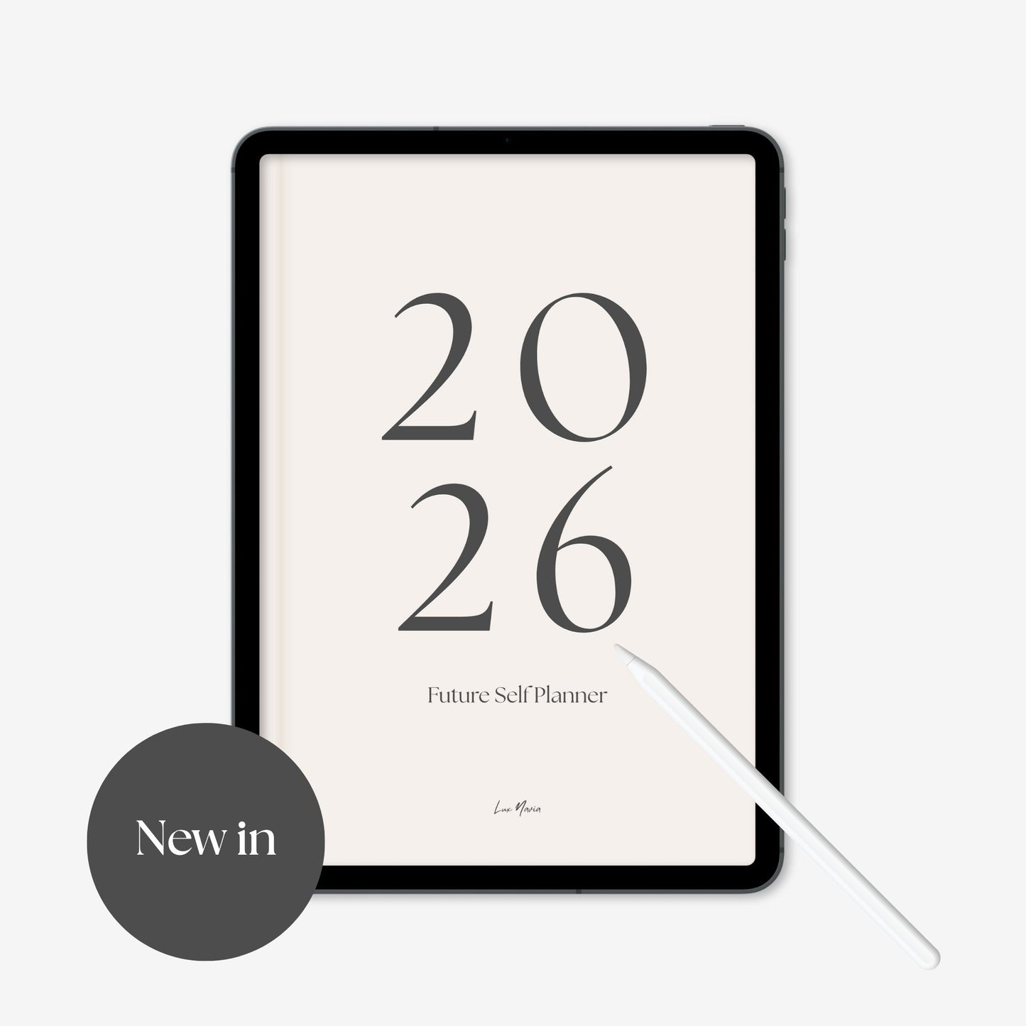 2026 future self digital planner Cover image displayed on iPad