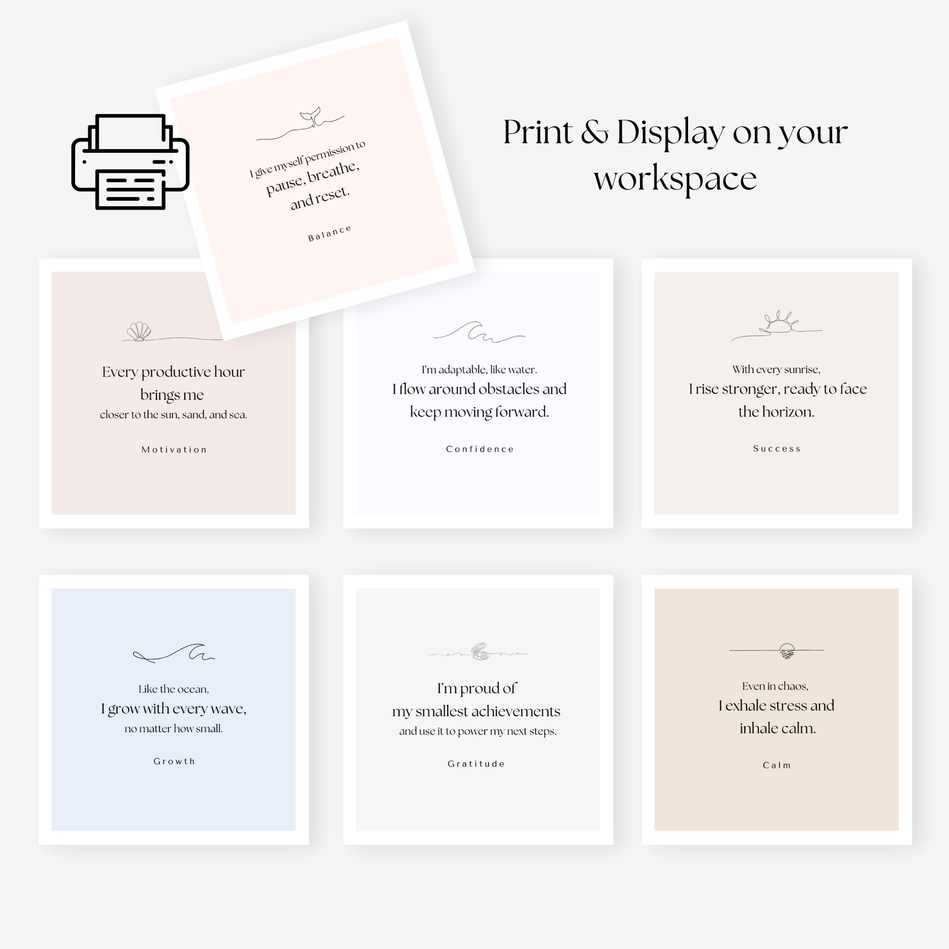Motivational affirmation cards