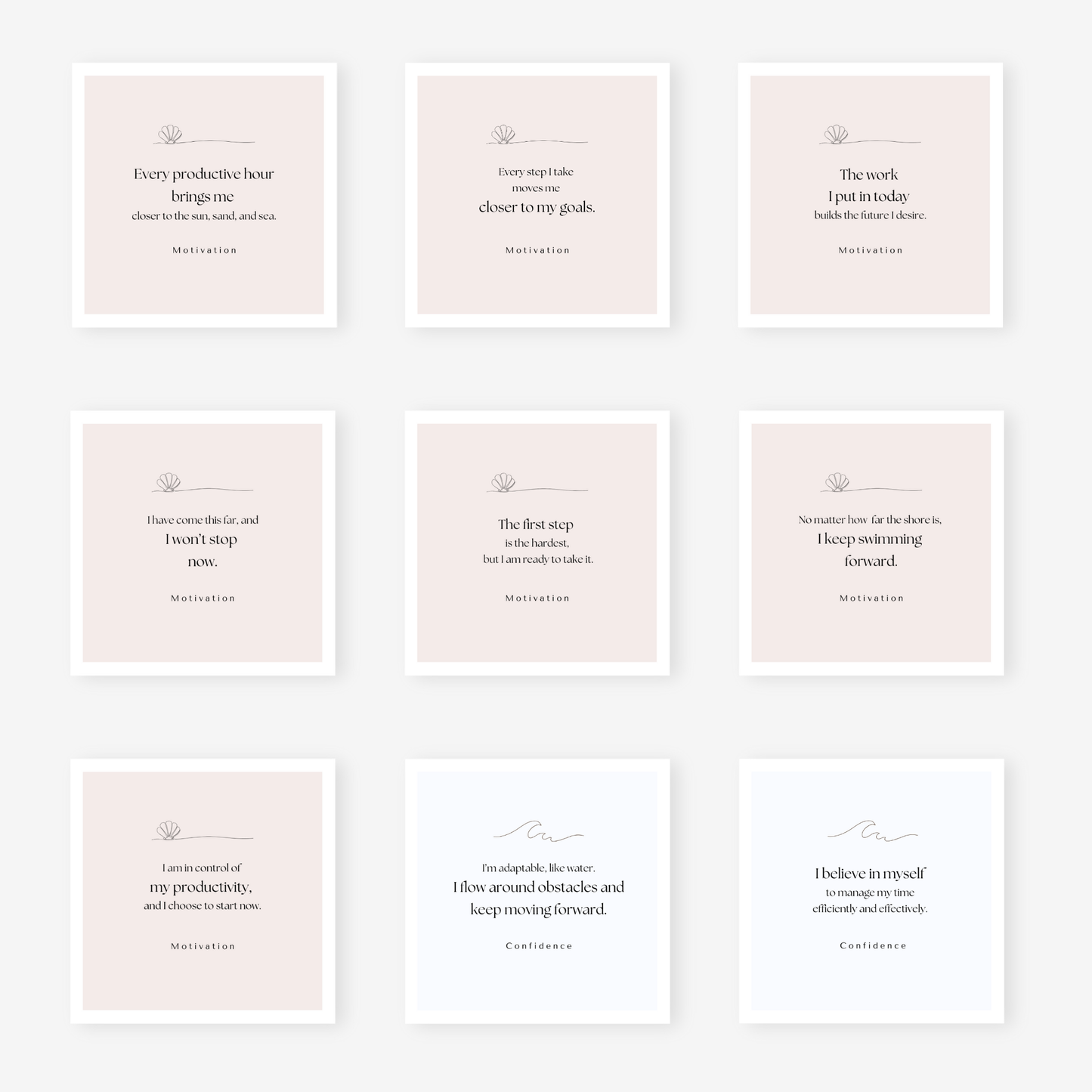 Motivational affirmation cards
