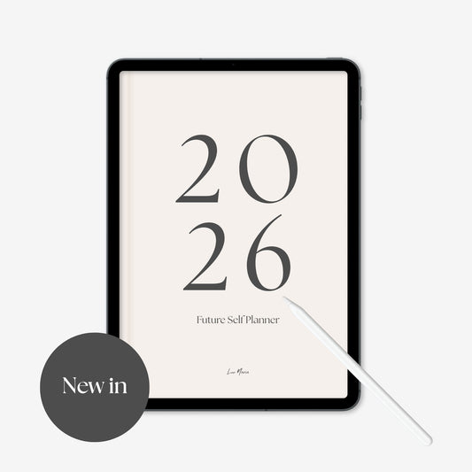 2026 future self digital planner Cover image displayed on iPad