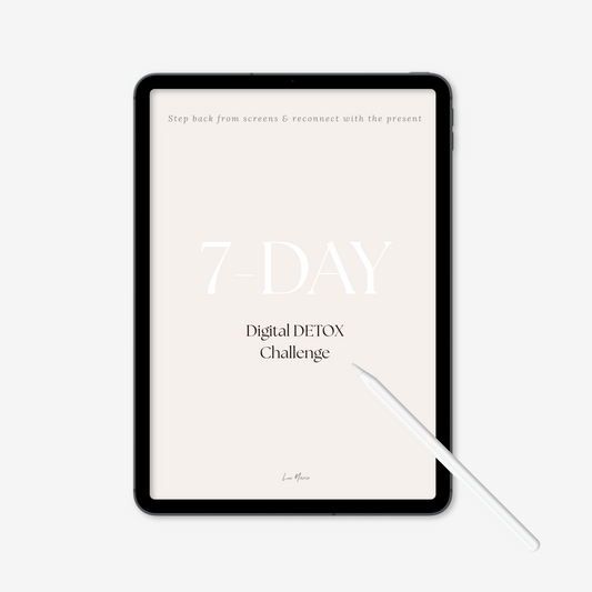 7-day digital detox challenge cover displayed on iPad 