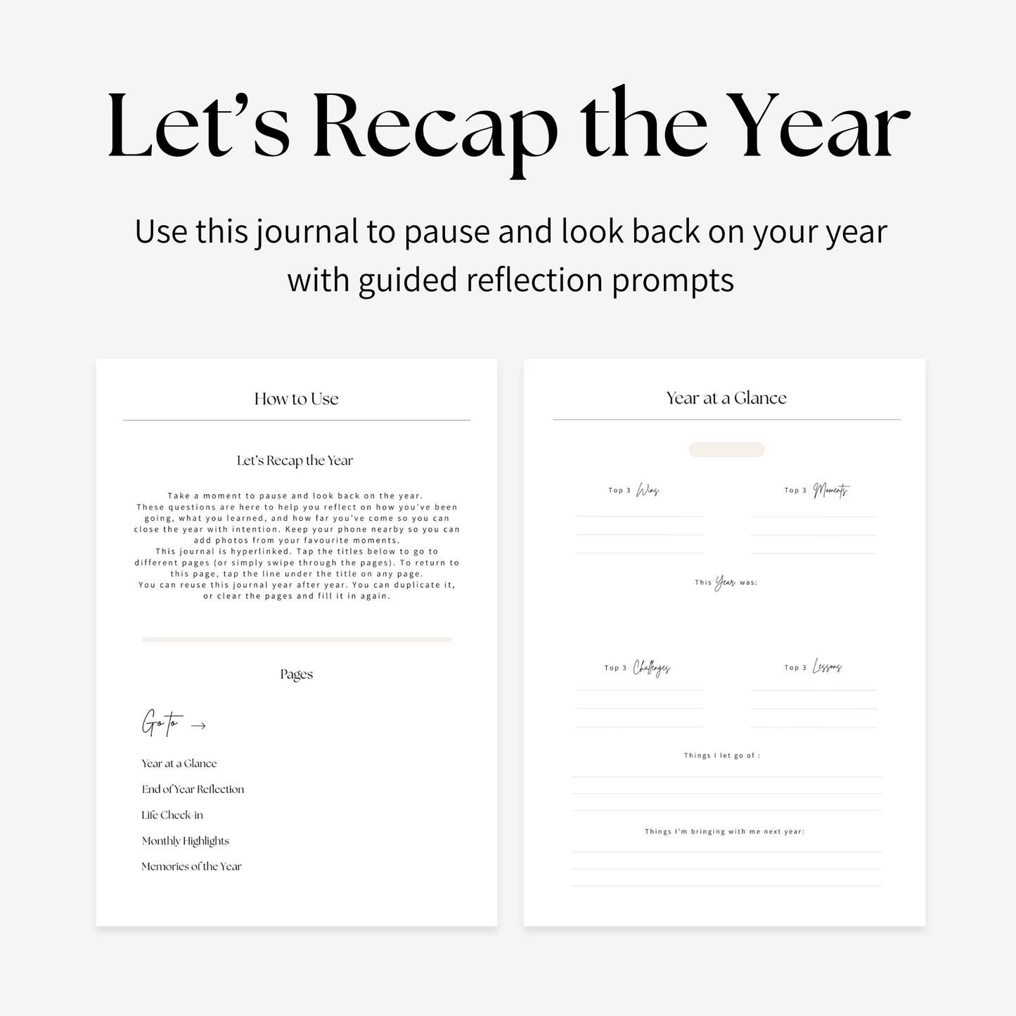 End of Year Recap Digital Journal